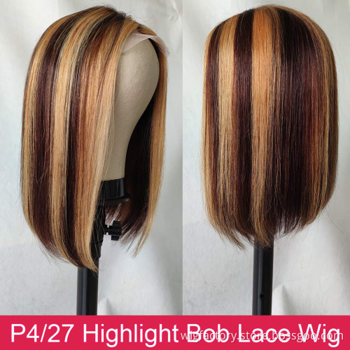 Straight brazilian hair bob two coloured ends wigs,1b/99j hair color bob wigs, 13*4 lace frontal cheap price Xuchang hair vendor